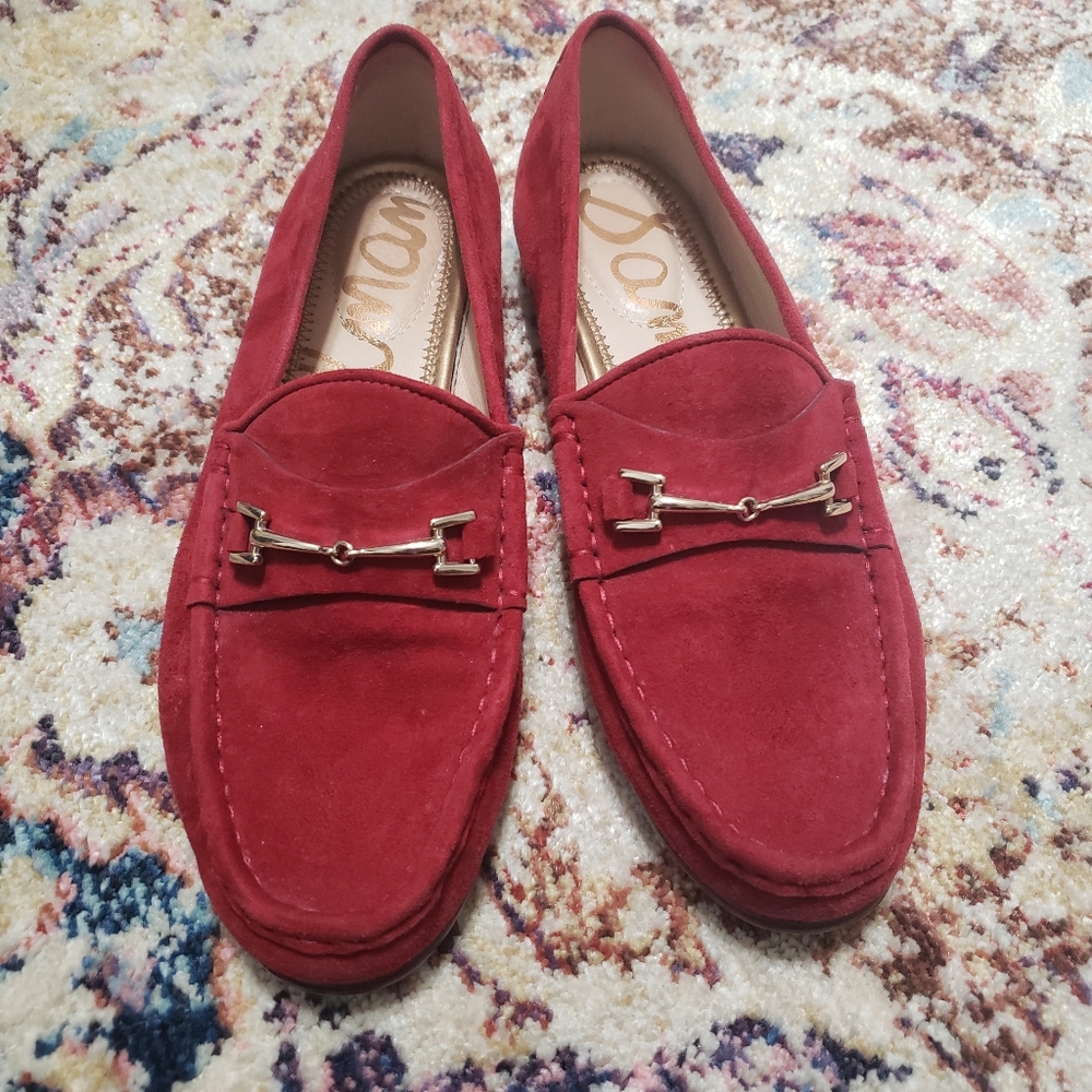 Sam Edelman Red Suede Loafers